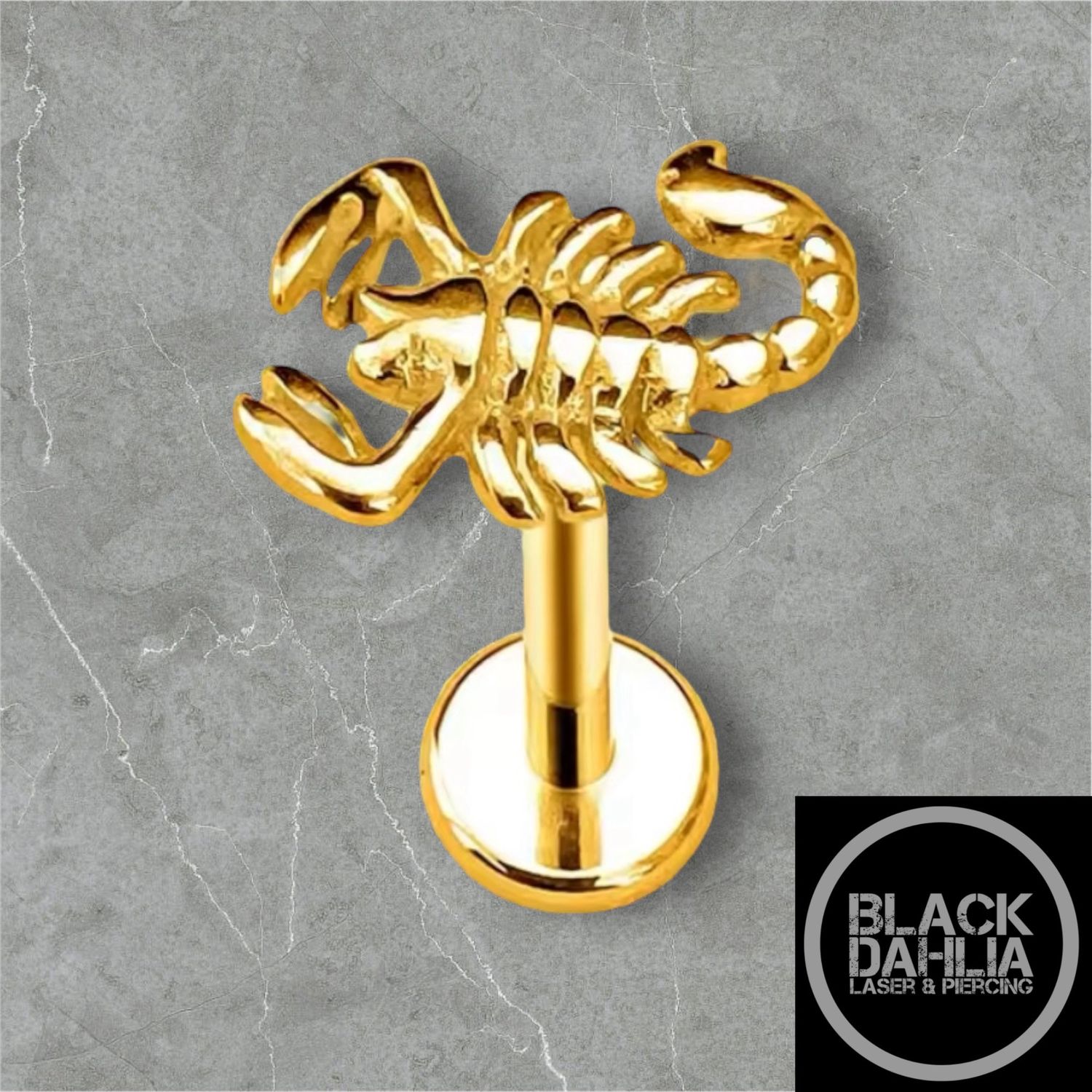 Gold Coloured Scorpion Threadless Titanium Labret