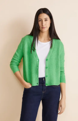 Street One LTD QR v-neck cardigan light spring green mel. A253747