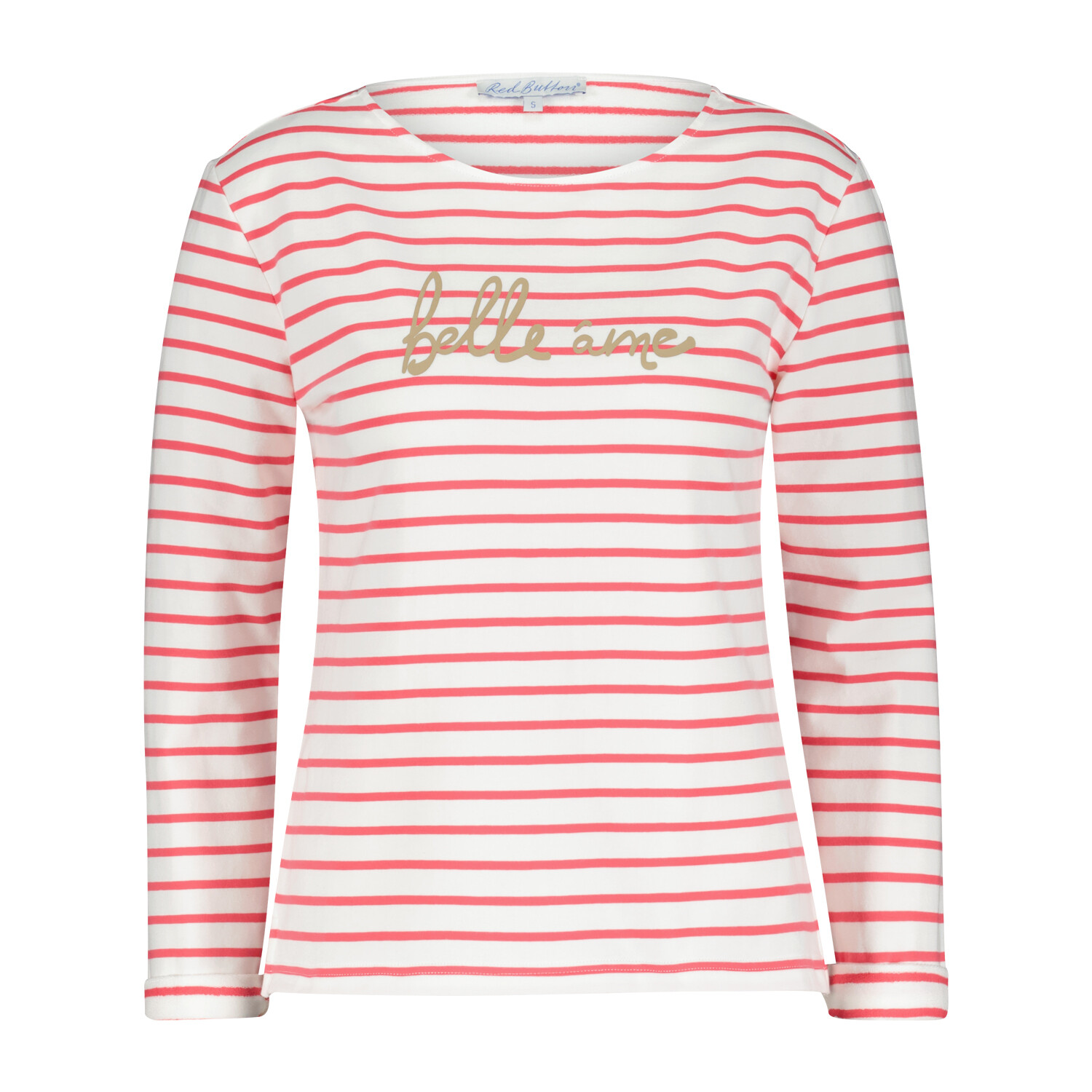 Red Button Terry stripe chestprint coral SRB4165