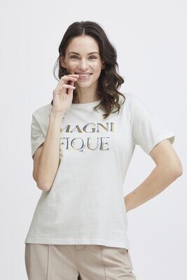 Fransa Clothing Comp FRRILEY TEE 2:T-Shirts Blanc de Blanc mix 20613642