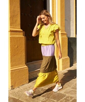 Tramontana Skirt Layers Maxi Multi Colour C09-12-201