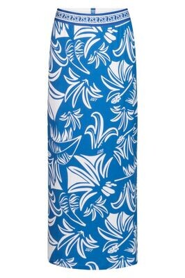 Zoso Printed long skirt with details strong blue white 242Rosie