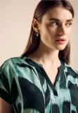 Street One LTD QR printed Shirtblouse w s hunter green A344886