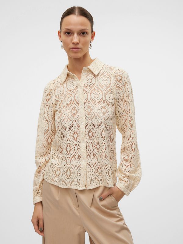 Vero Moda VMOBENA L/S LACE SHIRT WVN BTQ Birch 10316280