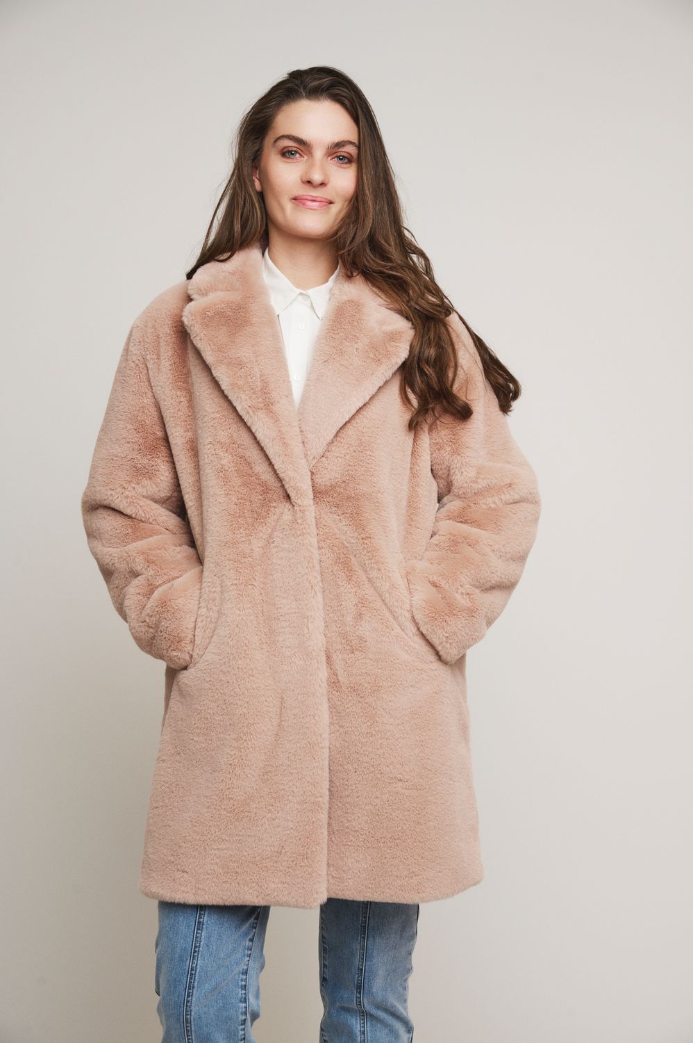 Rino & Pelle Midi length faux fur jacket Powder Geppe.7002412