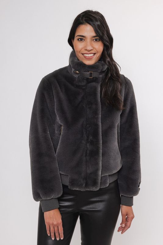 Rino & Pelle Short fake fur jacket Graphite Ambra.7002411