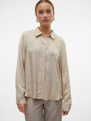 Vero Moda VMOTHEA L/S SHIRT WVN BTQ Silver Mink 10315404