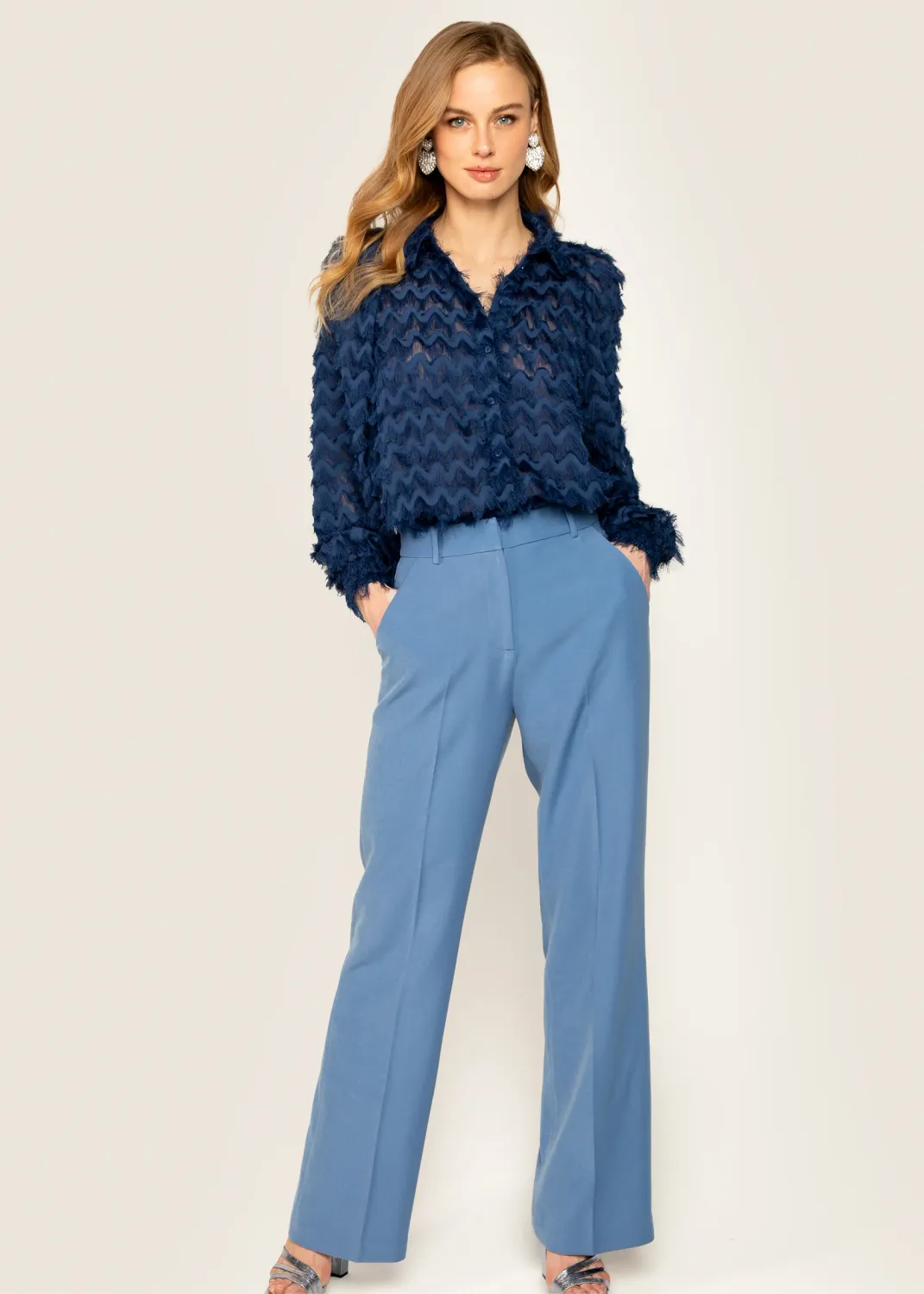 FREEBIRD Kendall Blouse Navy Kendall