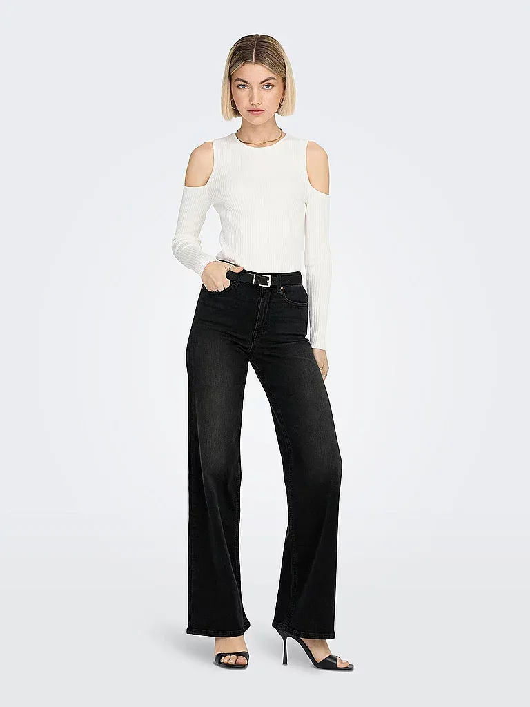 Only ONLMADISON BLUSH HW WIDE DNM CRO099: Washed Black 15299796