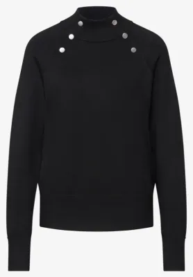 Street One sweater with button detail Black A303045