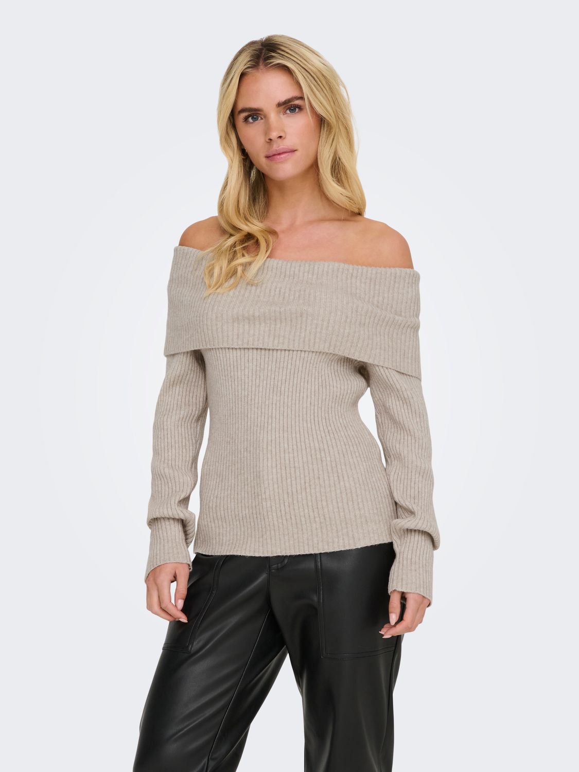 Only ONLKATIA LS OFF SHOULDER KNT NOOS Nacreous Cloud/Melange 15311830