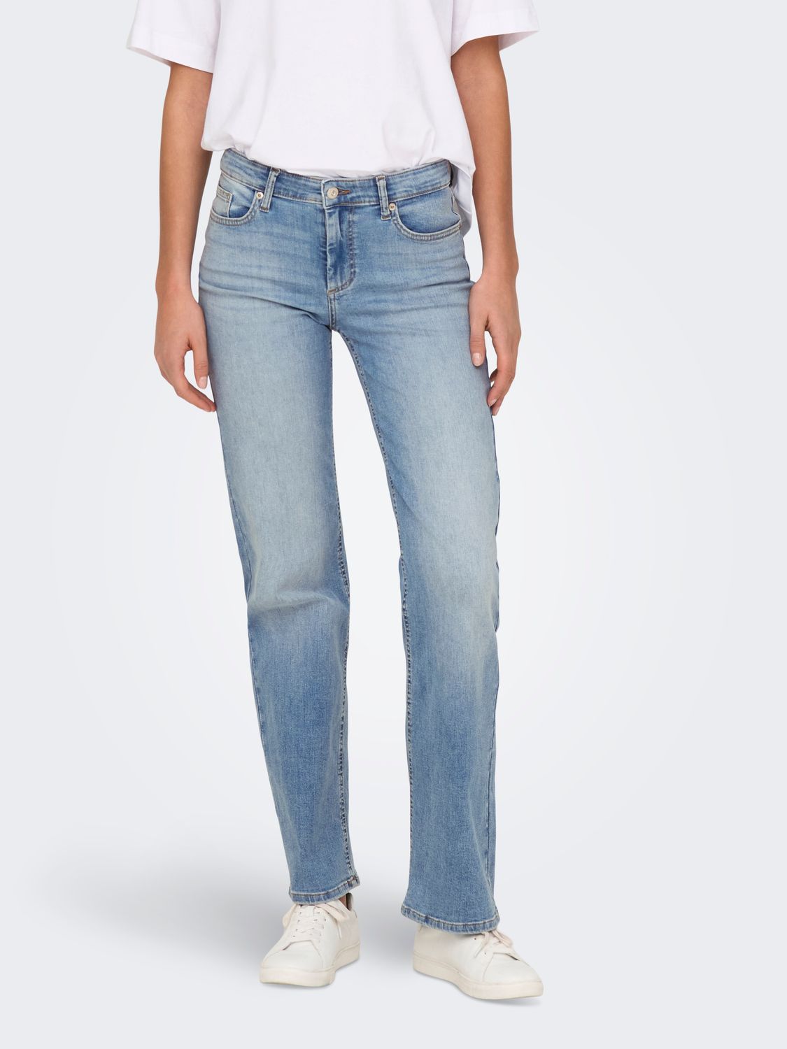 Only ONLBLUSH MID STRAIGHT Light Blue Denim 15337794
