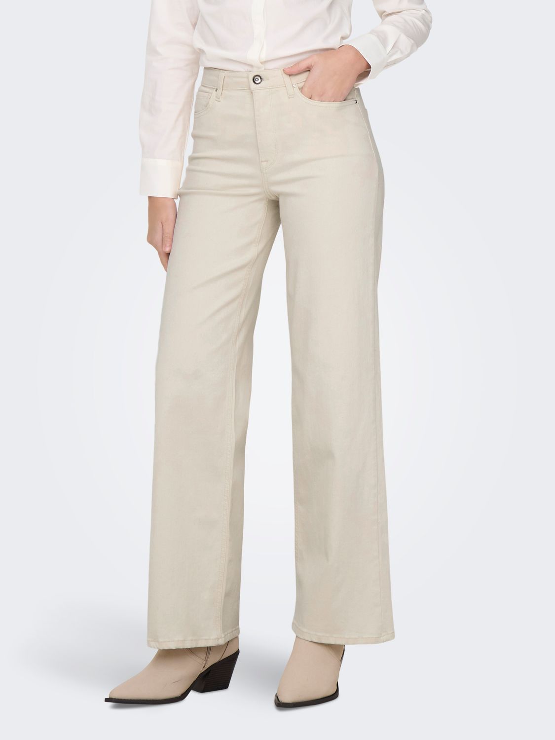 Only ONLMADISON BLUSH HW WIDE DNM CRO NO: Ecru 15310632