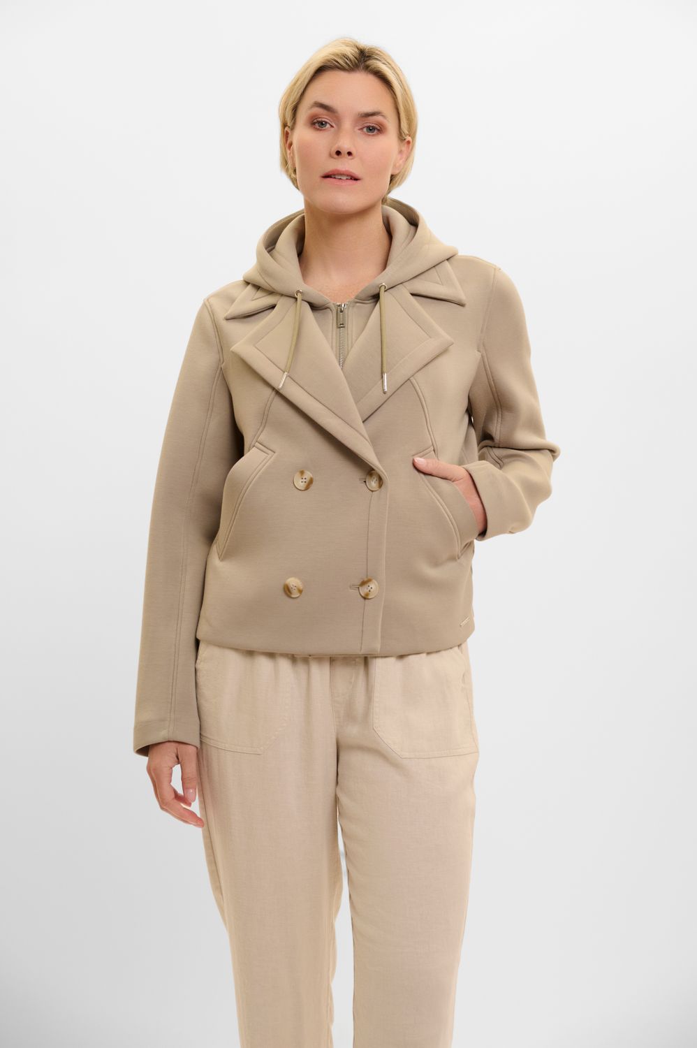 Rino & Pelle Double breasted jacket with detacha dusty khaki Jennifer.7002521