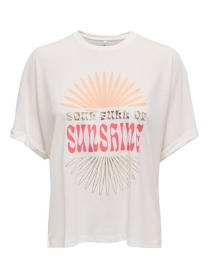 Only ONLFREE LIFE S/S FOLD UP TOP BOX JR: Cloud Dancer/Full of sunshine 15343267