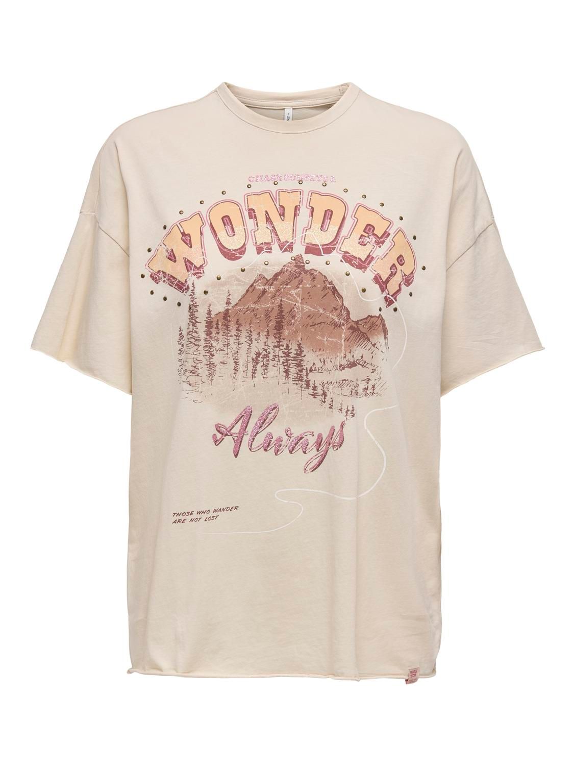 Only ONLLUCY LIFE S/S MOUNTAIN TOP BOX J: Pumice Stone/Boho wonder 15343180