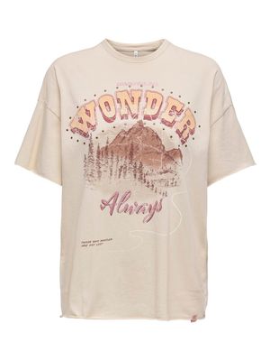 Only ONLLUCY LIFE S/S MOUNTAIN TOP BOX J: Pumice Stone/Boho wonder 15343180