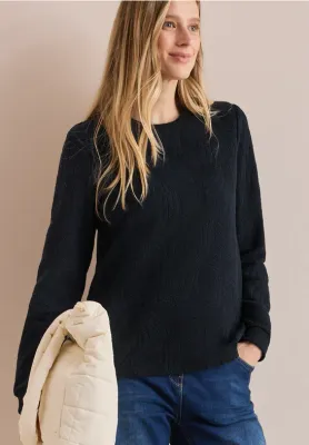 Cecil Structured Jacquard T-Shirt universal blue B322769