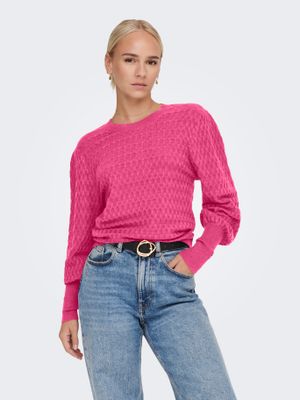 Only ONLFAYE LIFE LS O-NECK CS KNT Carmine Rose/MELANGE 15264797