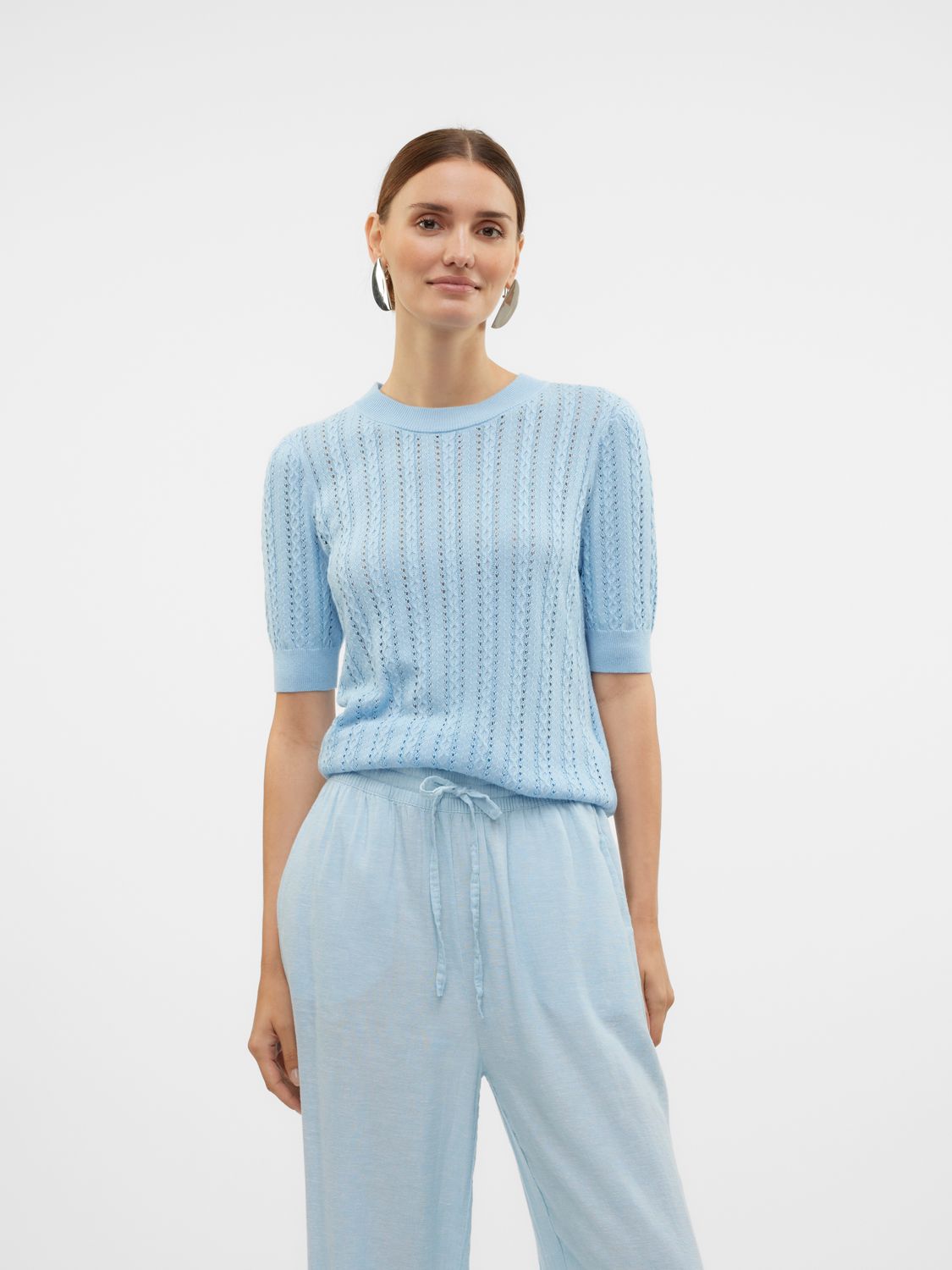 Vero Moda VMMORENA 2/4 O-NECK PULLOVER GA BOO: Airy Blue 10321893