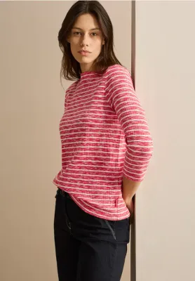 Cecil Striped Melange T-Shirt multicolor red melan B322756