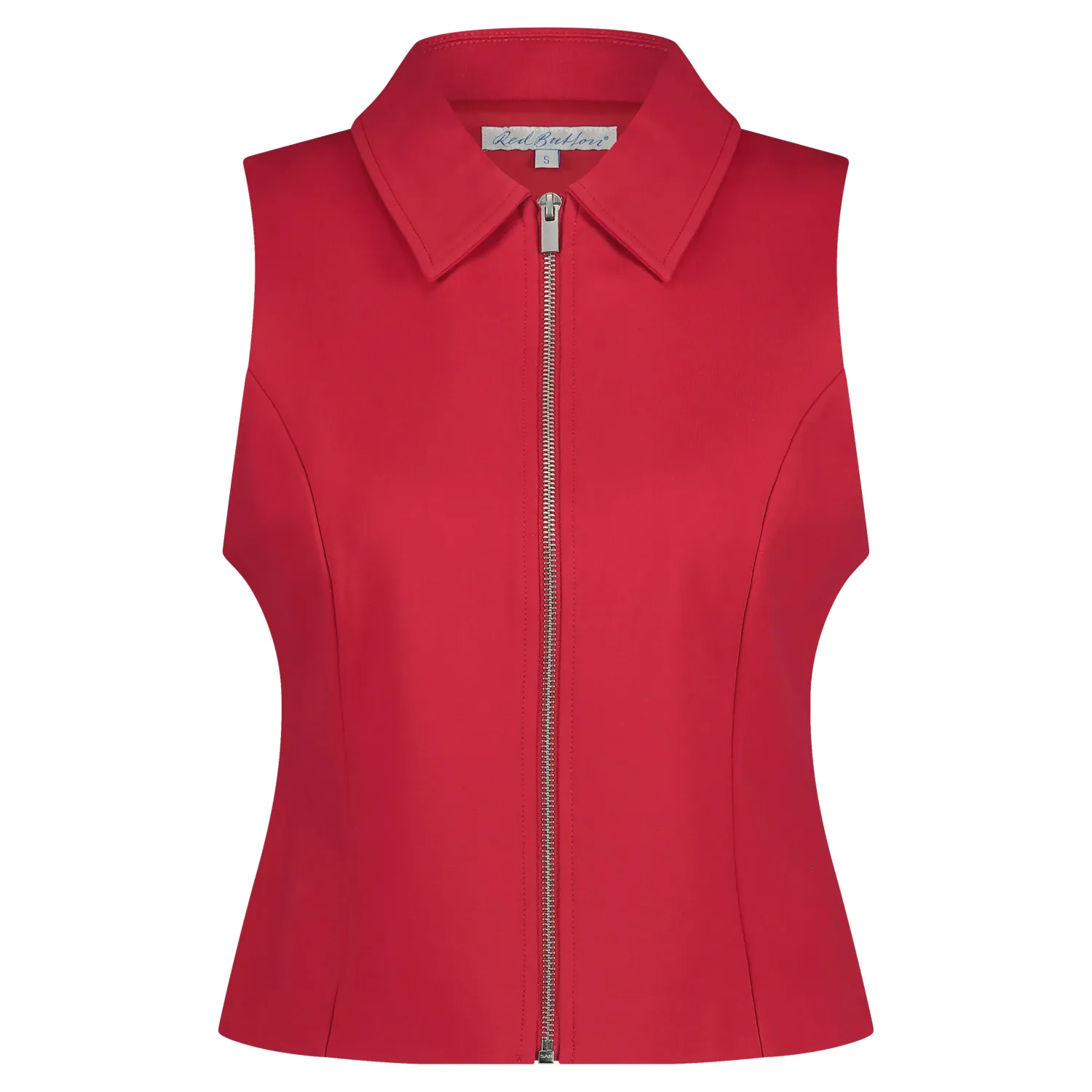 Red Button Waistcoat zipper punta red SRB4490
