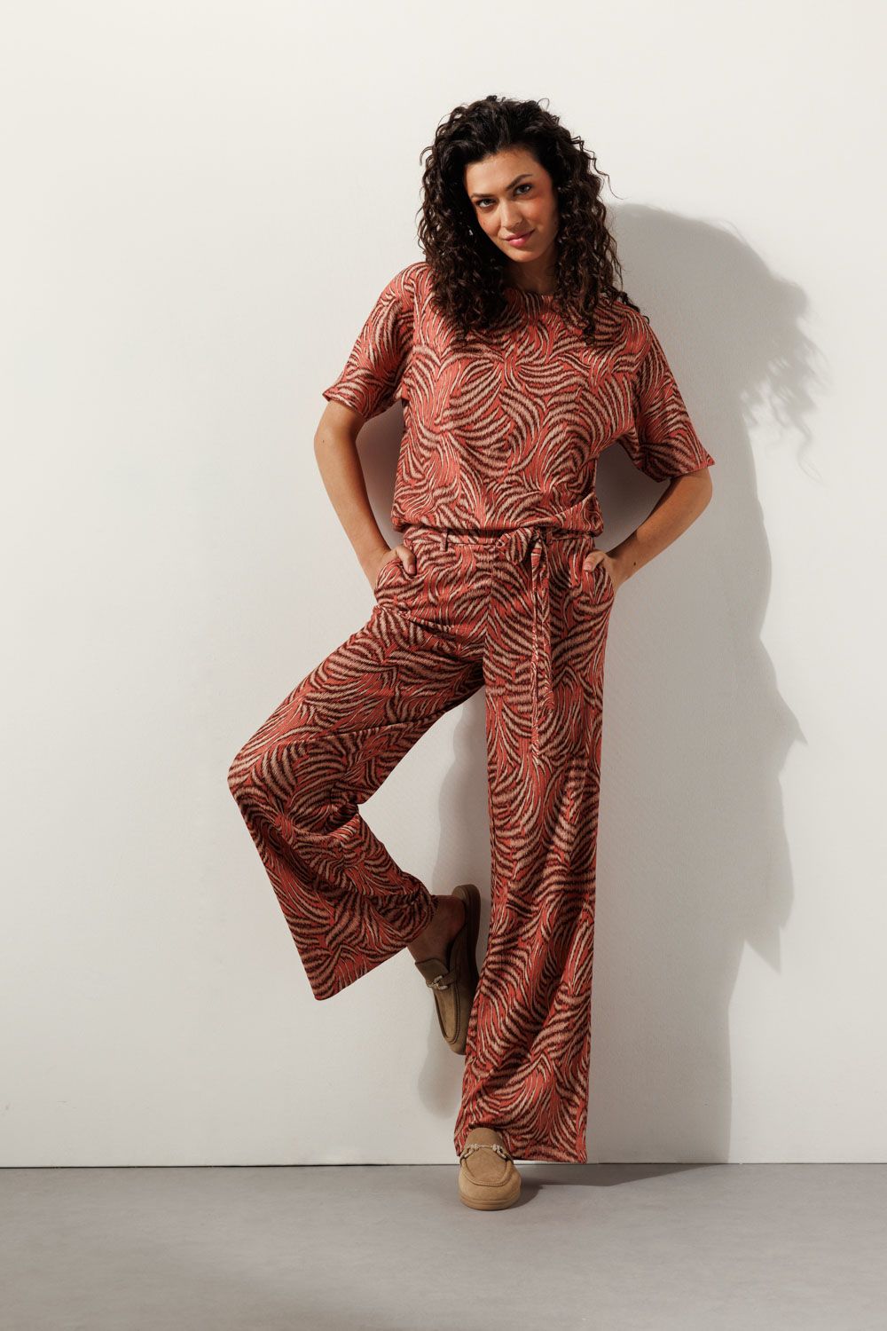 Tramontana Top Plume Parade Print Papaya D03-15-402