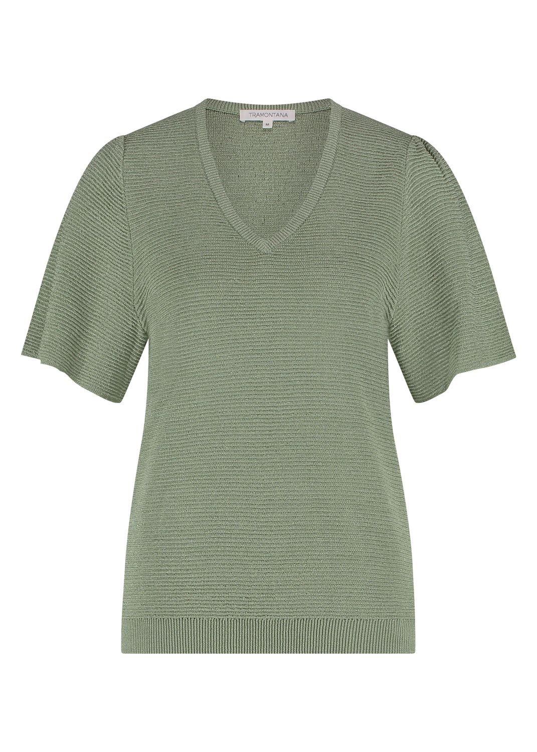 Tramontana V-Neck Lurex Jumper Pistacchio Y07-15-601
