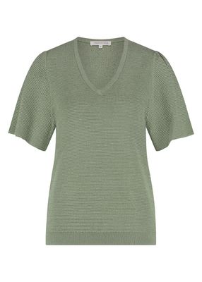 Tramontana V-Neck Lurex Jumper Pistacchio Y07-15-601