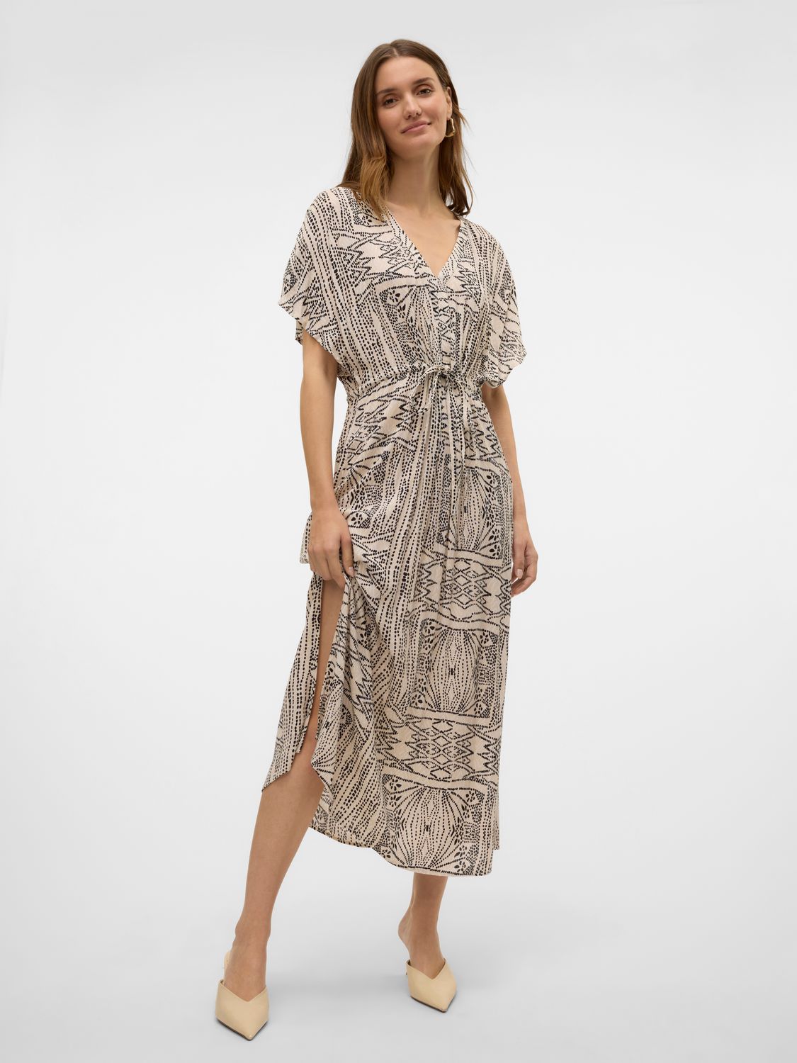Vero Moda VMMENNY SS 7/8 KAFTAN WVN GA Oatmeal/Tenna 10303701
