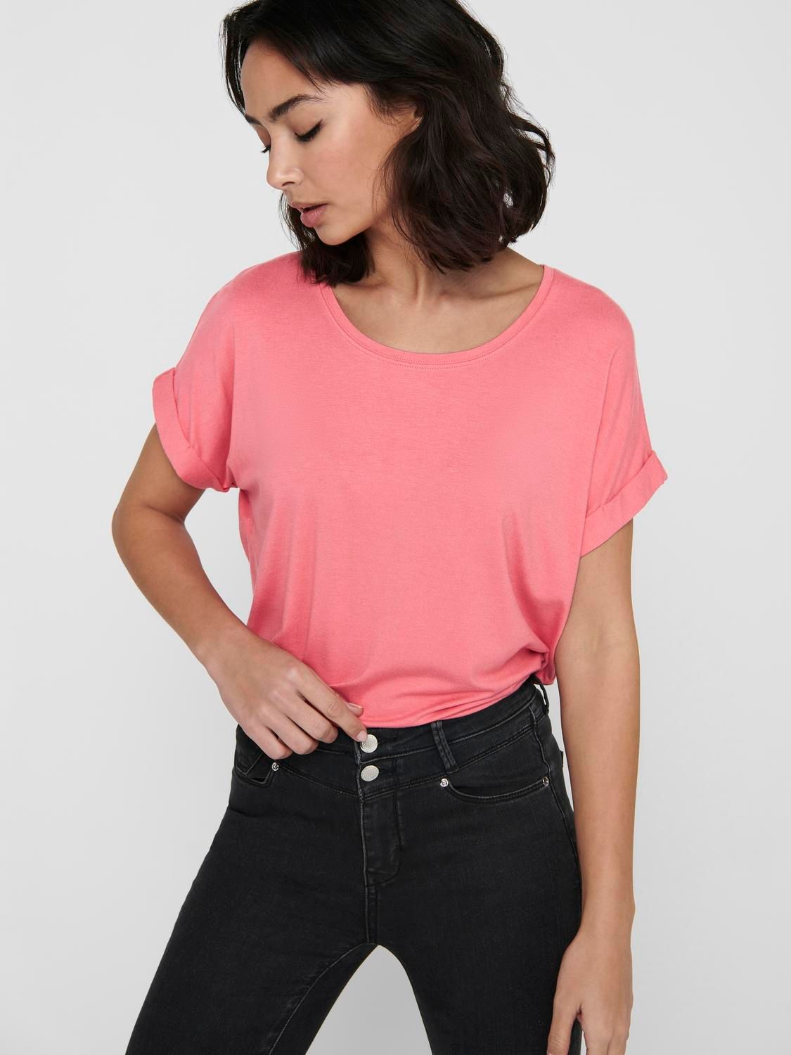 Only ONLMOSTER S/S O-NECK TOP NOOS JRS Tea Rose 15106662