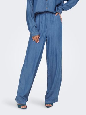 Only ONLCHARIS LIFE HW PULL-UP PANT CCWV: Medium Blue Denim 15337938