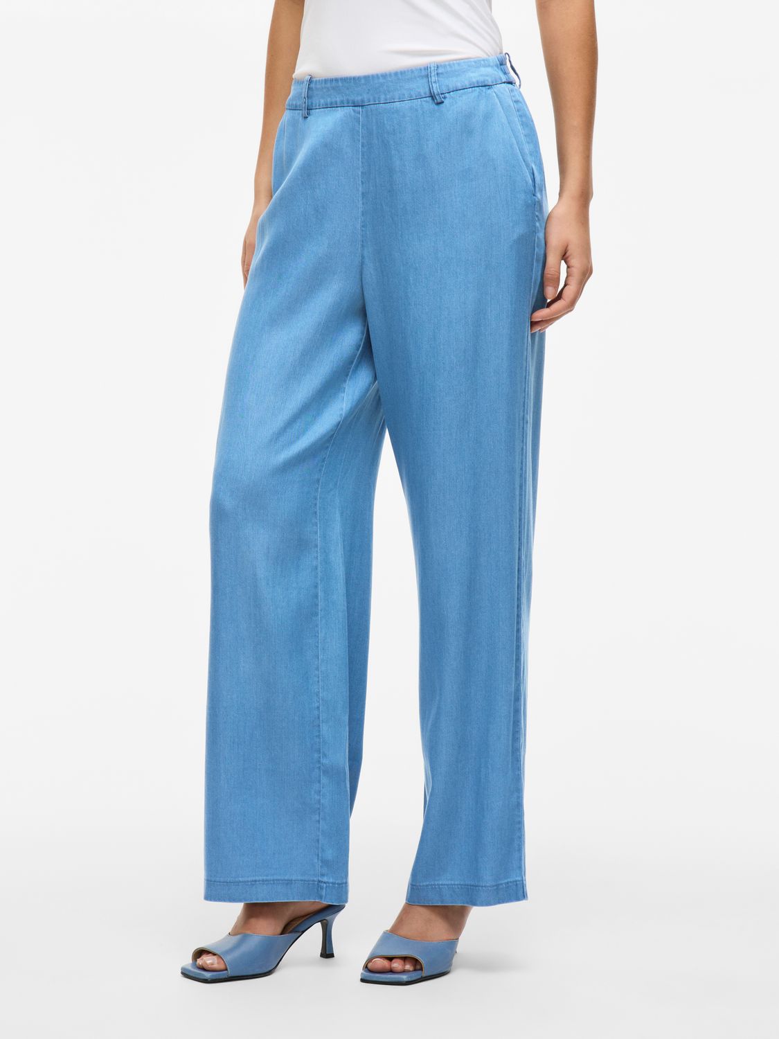 Vila VIBISTA HW WIDE PANTS - NOOS Medium Blue Denim 14107056