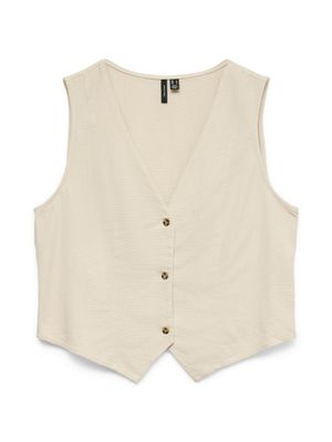 Vero Moda VMMYMILO S/L WAISTCOAT WVN GA Silver Lining 10321606