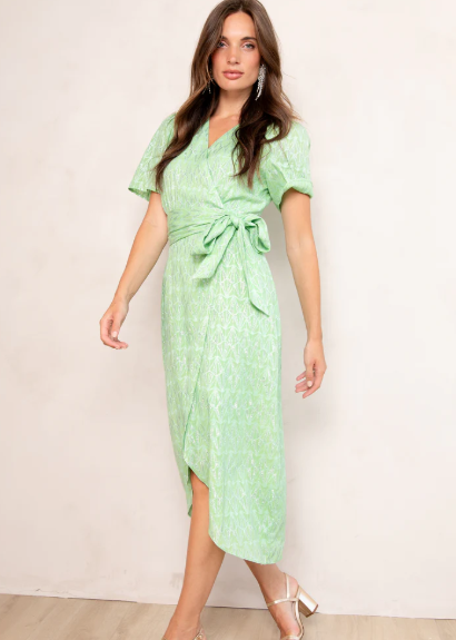Freebird Dress Bright Green Blossom Ss