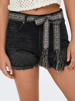 Only ONLROBYN EX HW ST VINTAGE DNM SHORT: Washed Black 15255539