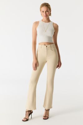 Cup Of Joe Denim ultra high waist flare Ecru Matilda
