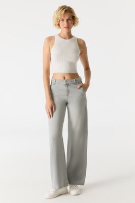 Cup Of Joe Denim wide leg chino Light Grey Maxine