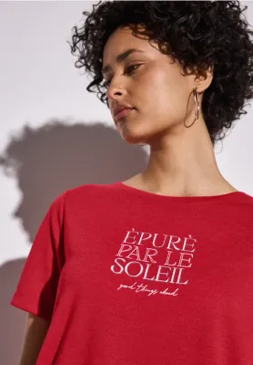 Street One SOL_LTD QR wording shirt w.sho glory red A322697