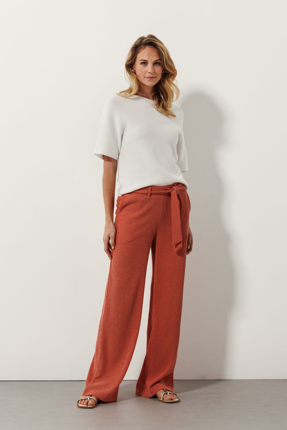 Tramontana Belted Trousers Terra K02-16-102
