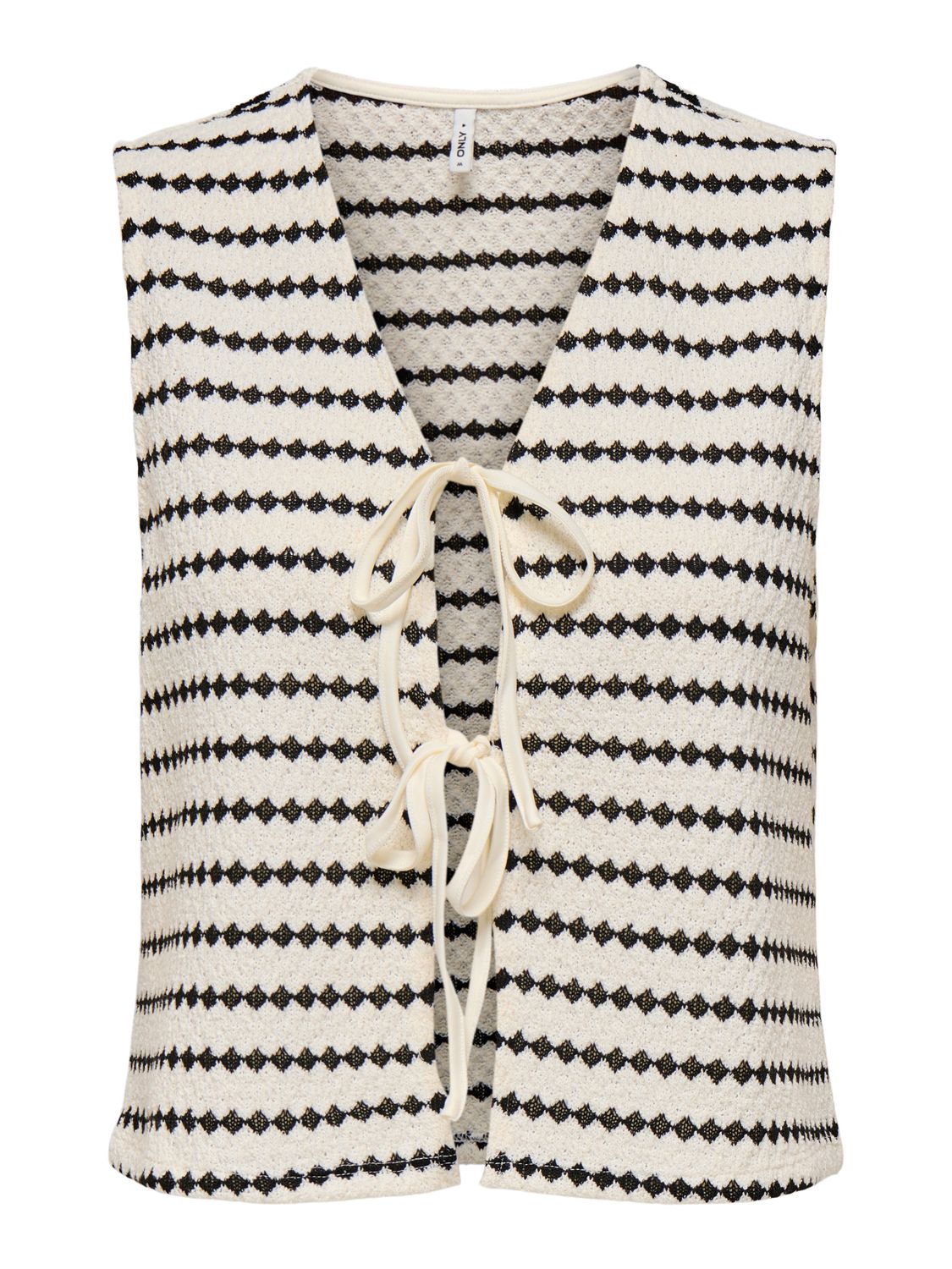 Only ONLEVA S/L SHORT STRIPE VEST JRS Cloud Dancer/Black 15348624