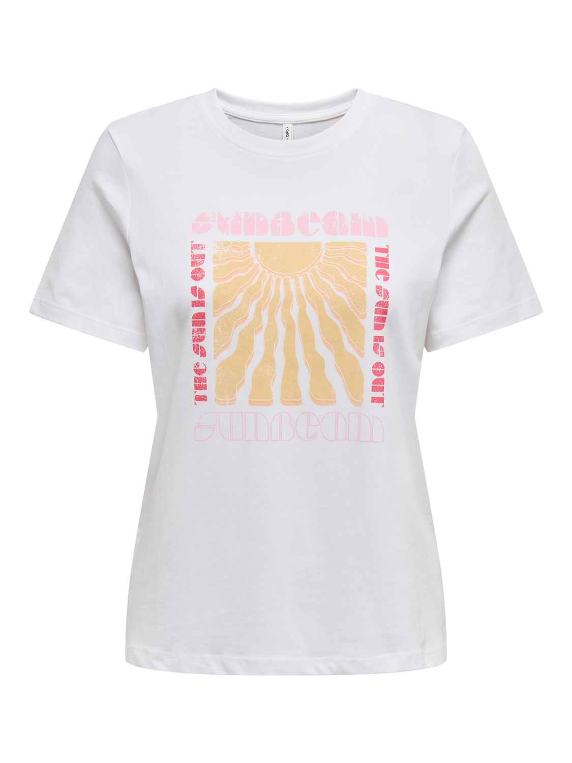 Only ONLHENNY LIFE REG S/S TOP BOX CS JR: Bright White/Sunbeam 15327666
