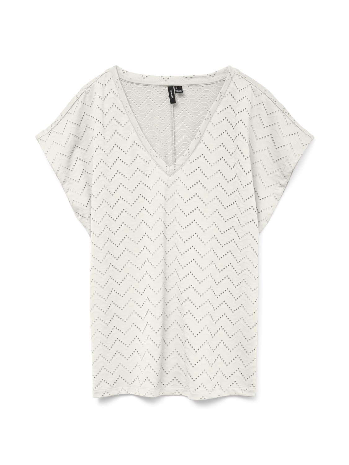 Vero Moda VMTHAS SS V-NECK TOP JRS GA VO Snow White 10328120