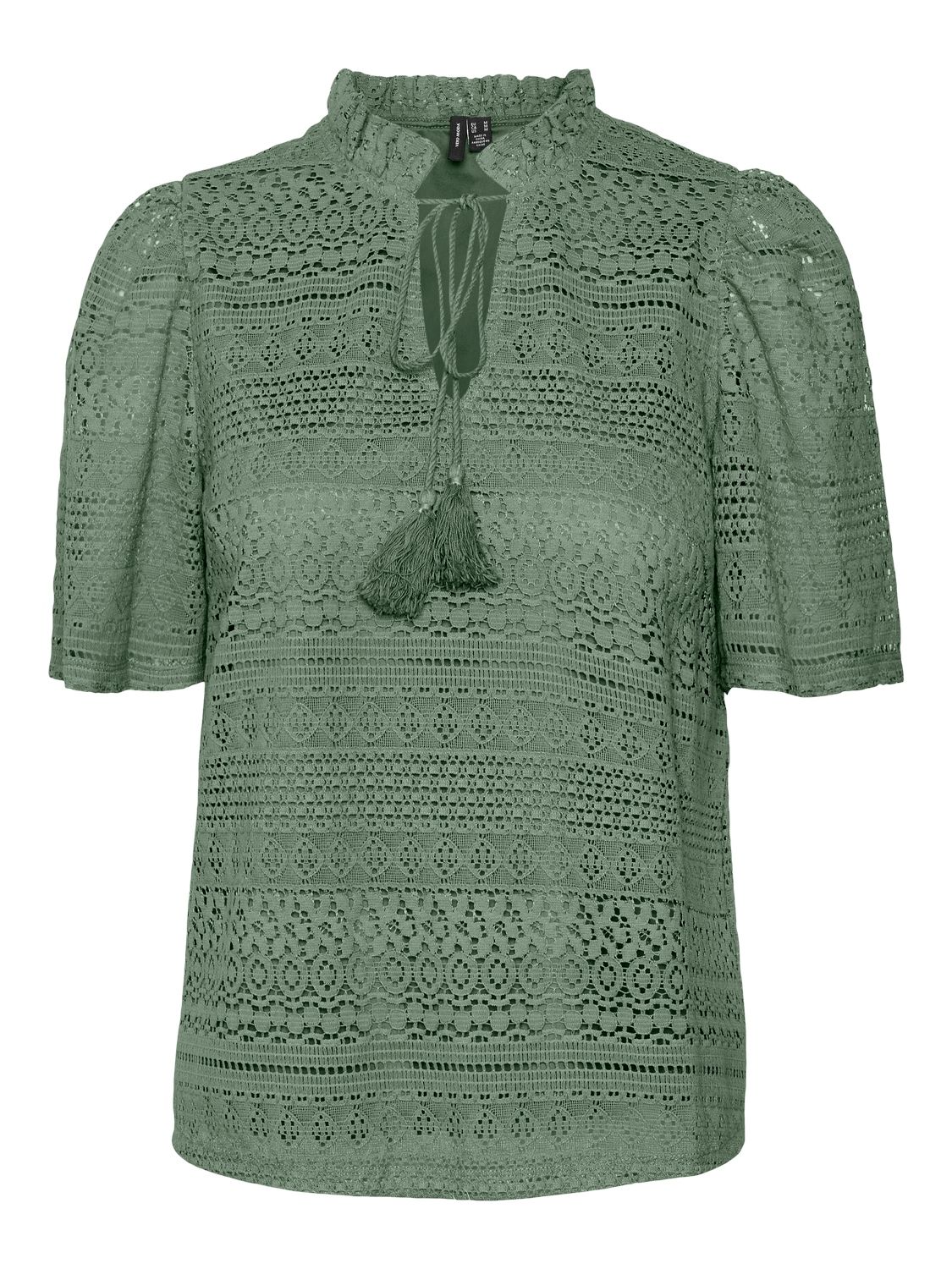Vero Moda VMHONEY LACE S/S TASSEL TOP WVN GA Laurel Wreath/Origin 10309263