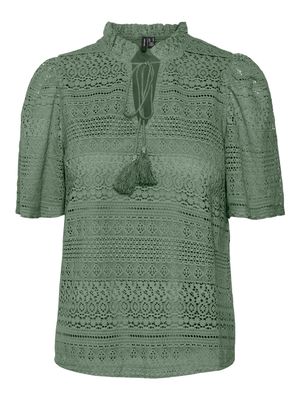 Vero Moda VMHONEY LACE S/S TASSEL TOP WVN GA Laurel Wreath/Origin 10309263