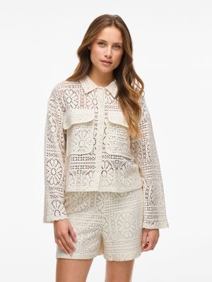 Vila VIMERINDA CROCHET HW SHORTS Birch 14105213