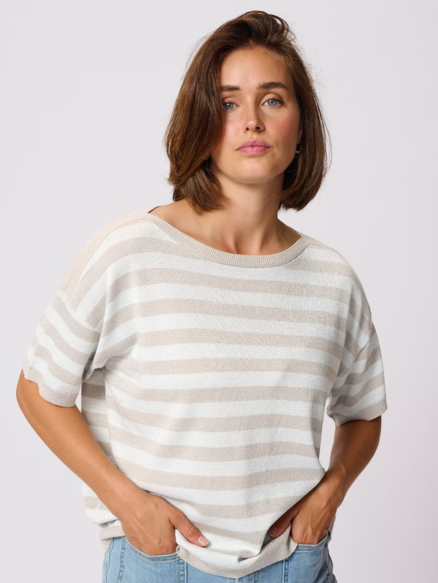 Kaffe Pullover Feather G./Chalk KAregina Striped pul