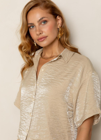Freebird Blouse Wv-Shiny-Vis-Blend-25-2 Beige Brianne