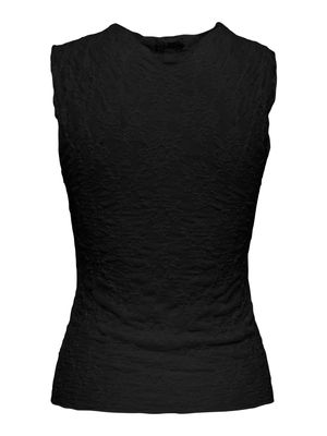 Only ONLJOANNE S/L O-NECK TOP OX WVN Black 15363710
