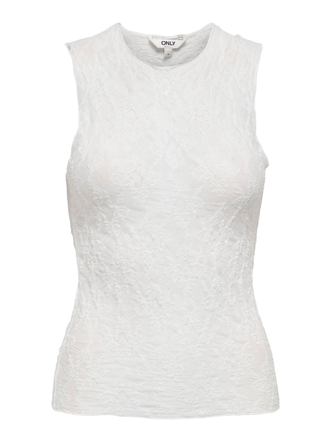 Only ONLJOANNE S/L O-NECK TOP OX WVN Cloud Dancer 15363710
